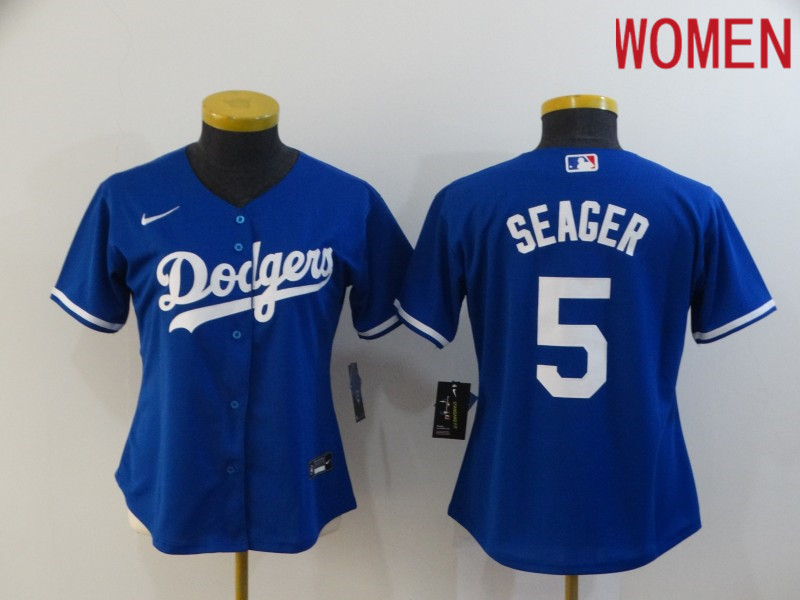 Women Los Angeles Dodgers #5 Seager Blue Game Nike MLB Jerseys